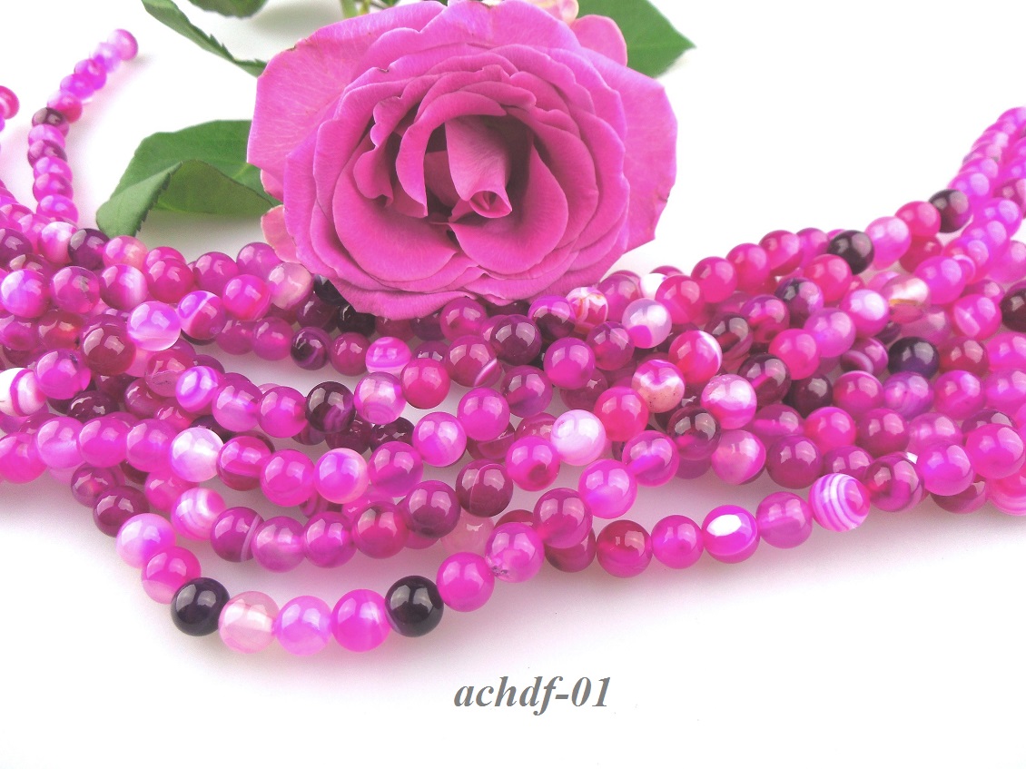 achát divoká fuchsia korálky 8mm achát divoká fuchsia korálky 8mm