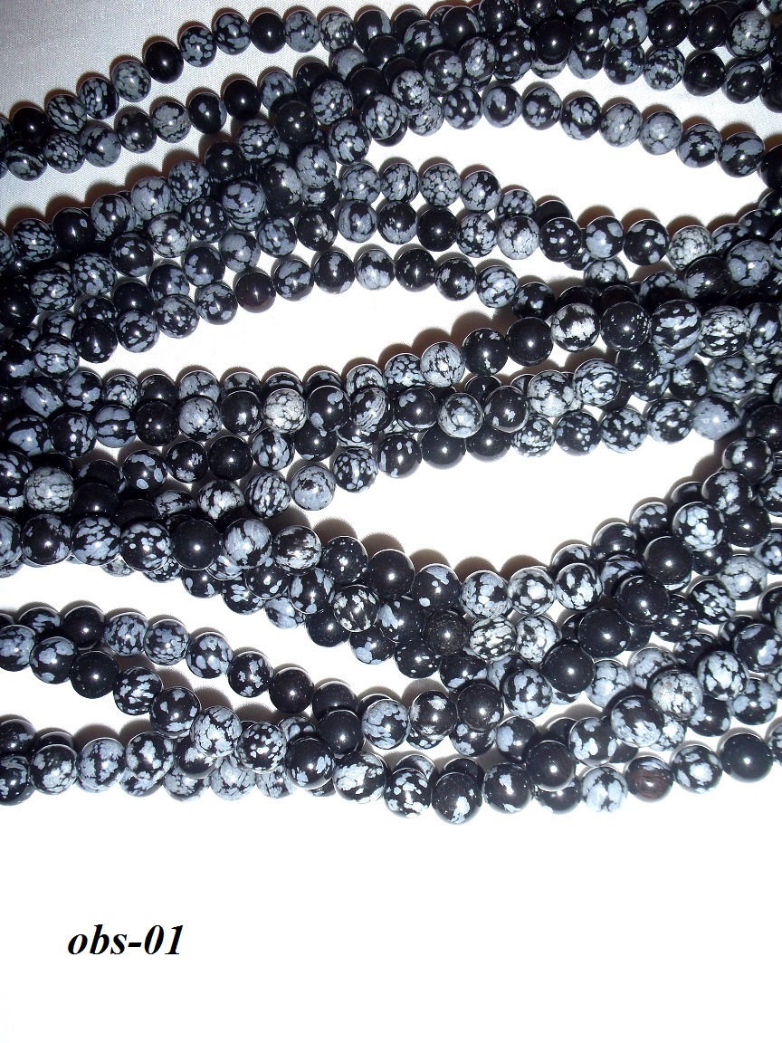 obsidián vločkový korálky 8mm obsidián vločkový korálky 8mm