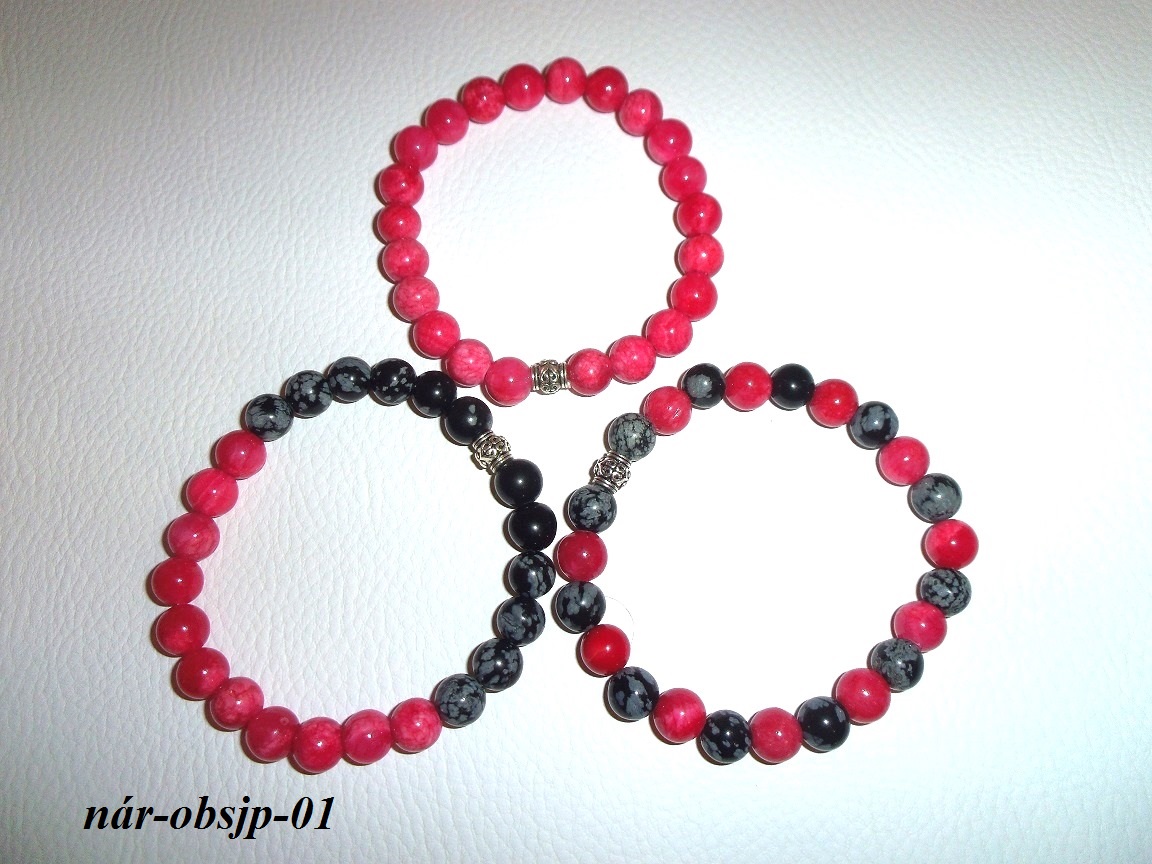 n�ramky z jadeitu a vlo�kov�ho obsidi�nu - pak