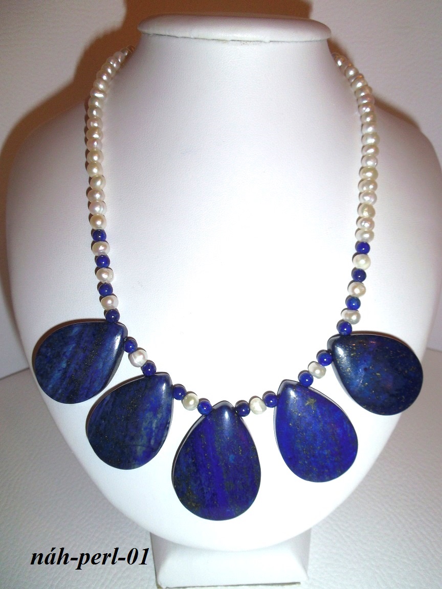 perly lapis lazuli náhrdelník perly lapis lazuli náhrdelník