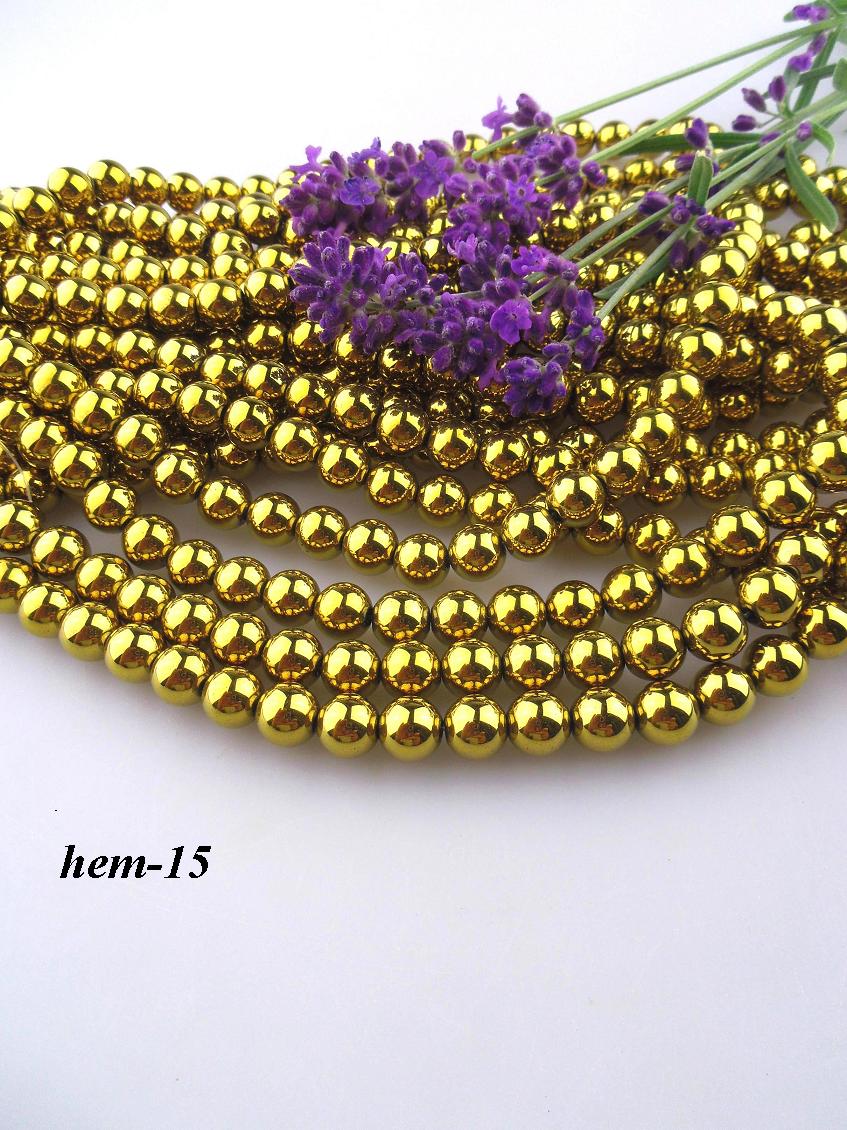 hematit zlatý korálky 8mm hematit zlatý korálky 8mm