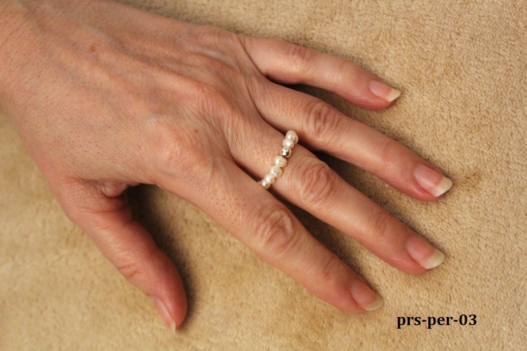 prsteň perly prírodné-flexibilný