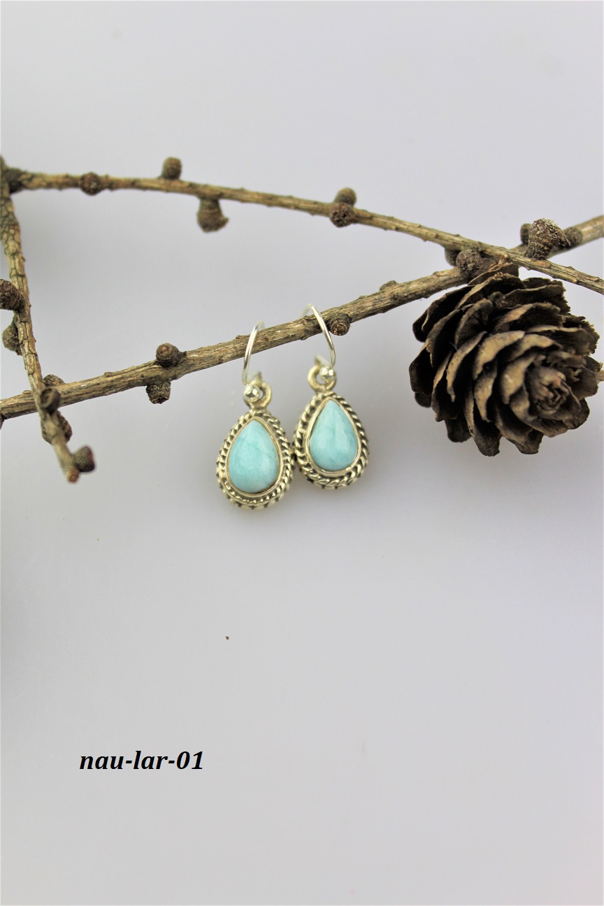 larimar náušnice strieborné larimar náušnice strieborné