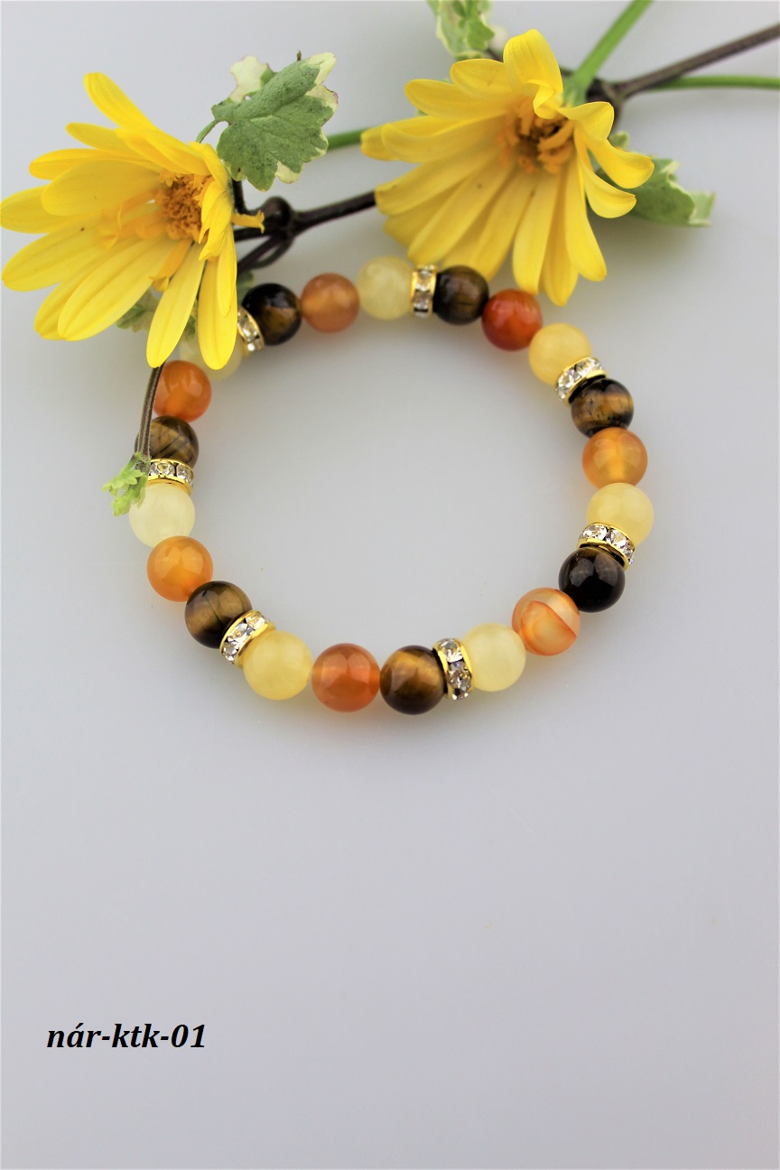 kalcit,karneol,tigrie oko n�ramok AKCIA!