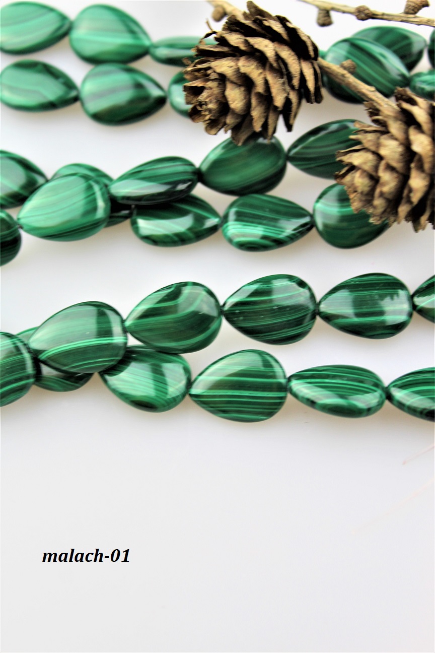 malachit kor�lky slzi�ky 13x18mm