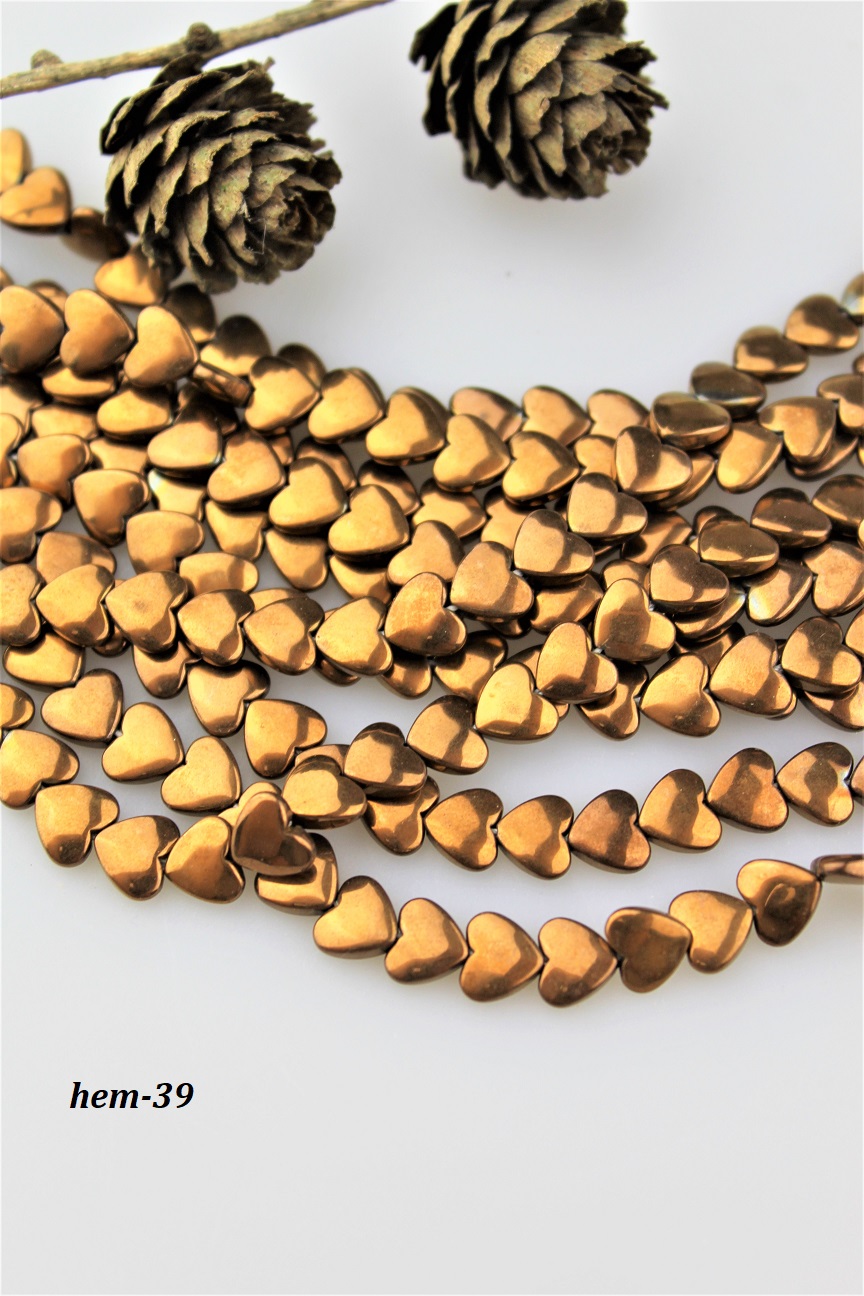 hematit "bronz" korálky -srdiečka 8mm hematit "bronz" korálky -srdiečka 8mm