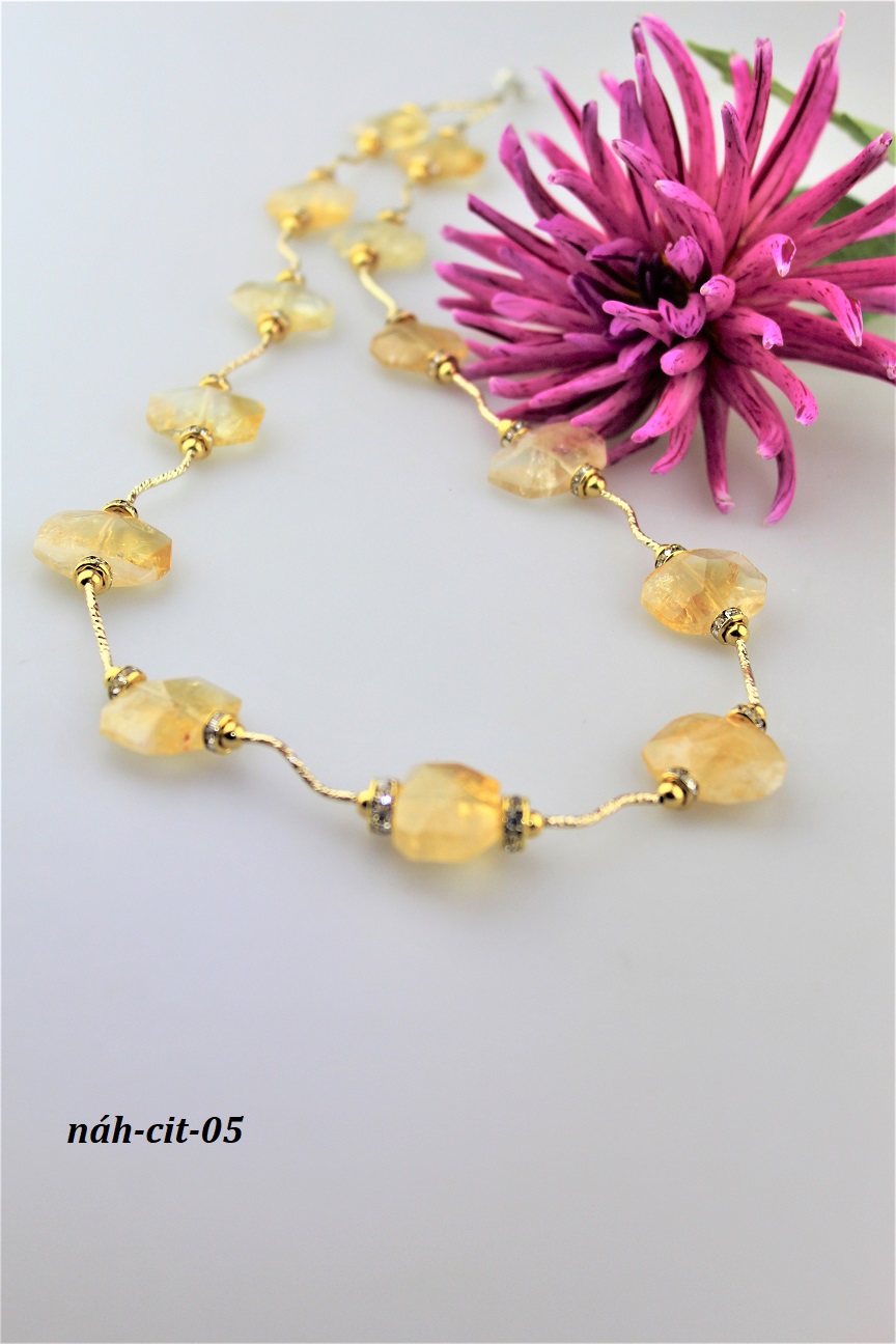 citrín náhrdelník luxusný dlhý