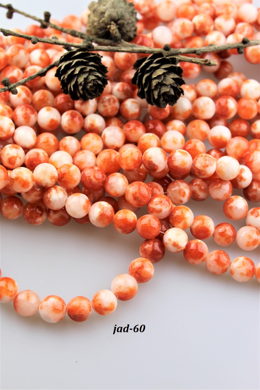 jadeit oran�ovo-�lt� kor�lky 10mm