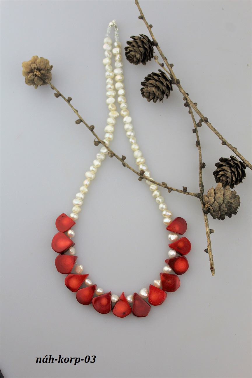 n�hrdeln�k perly koral SUPERAKCIA!