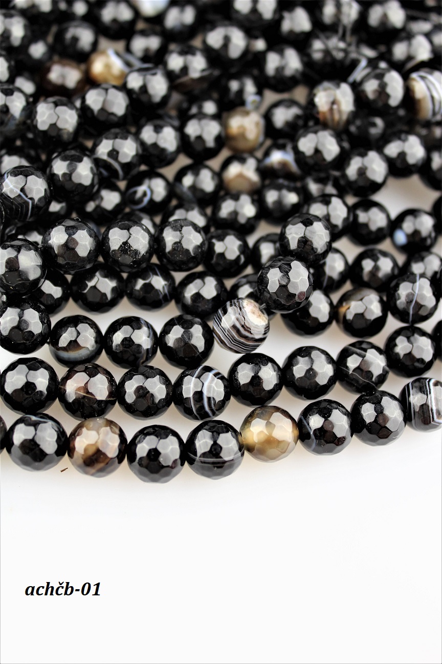 achát bieločierny korálky 10mm achát bieločierny korálky 10mm