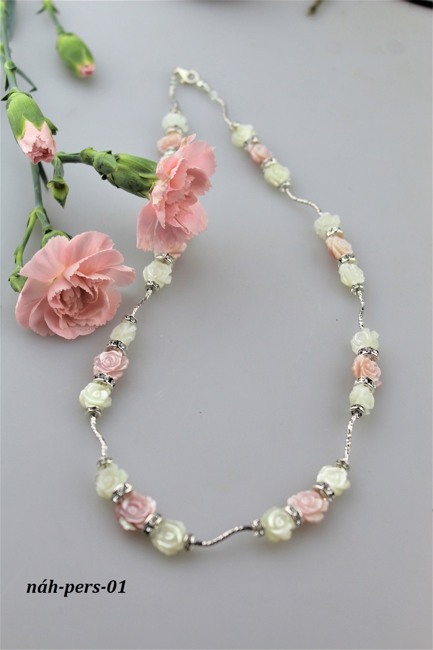 svadobný náhrdelník perleť