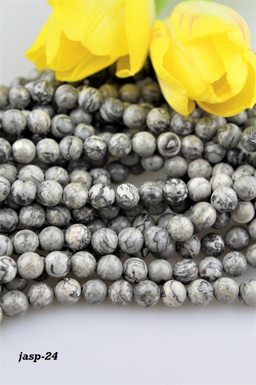 jaspis siv� kor�lky 8mm AKCIA!