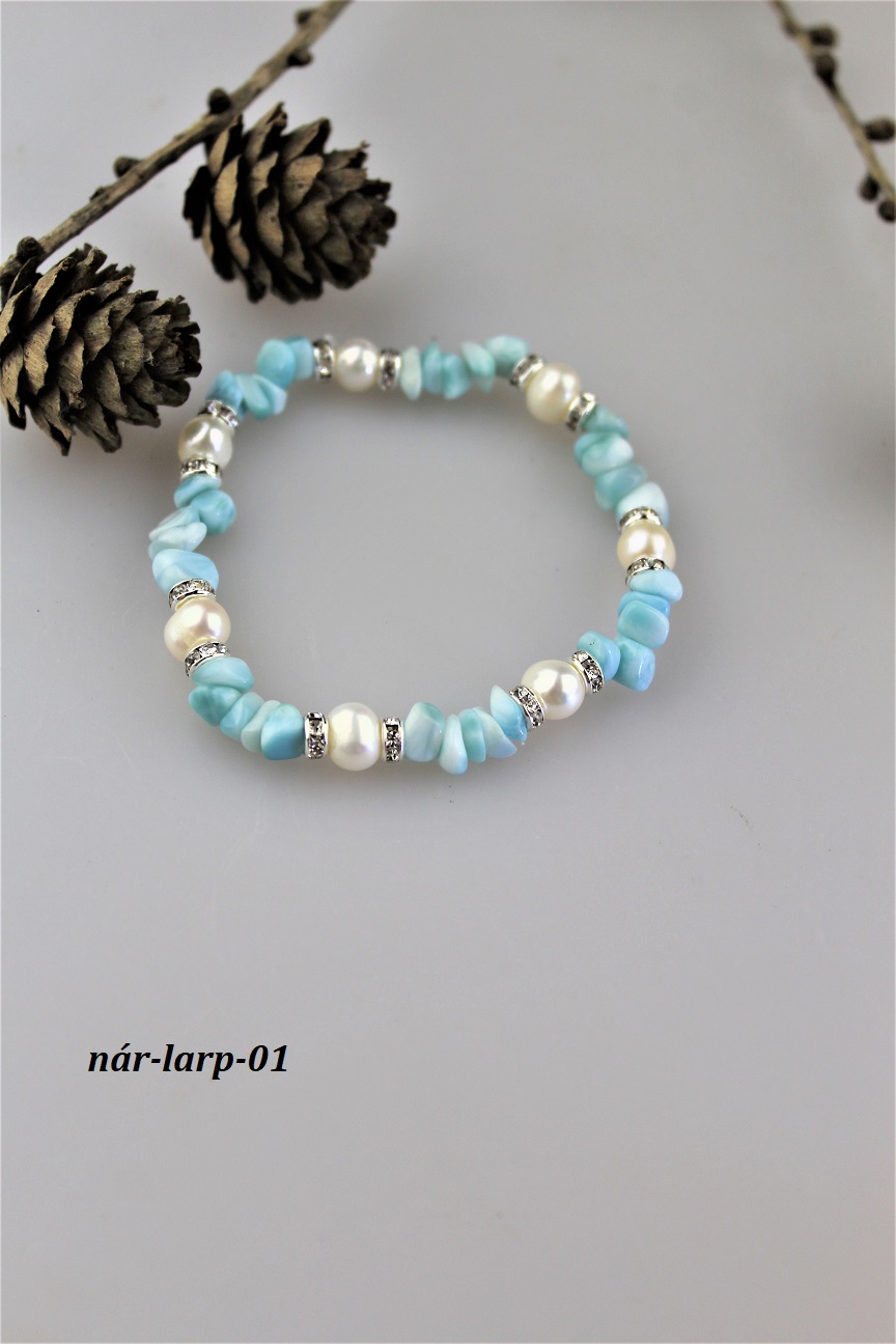 larimar náramok s perlami AKCIA! larimar náramok s perlami AKCIA!