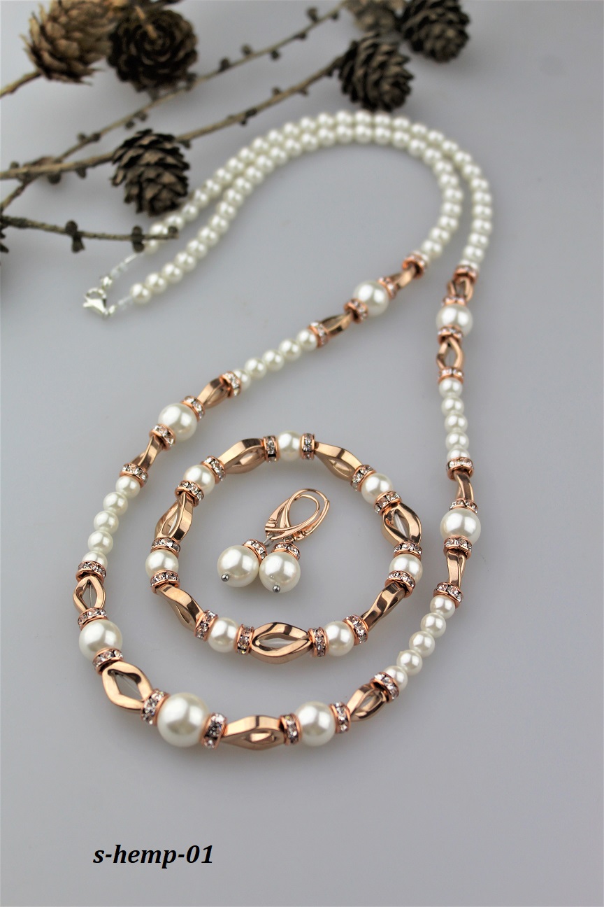 Swarovski perly a hematit luxusný set Swarovski perly a hematit luxusný set