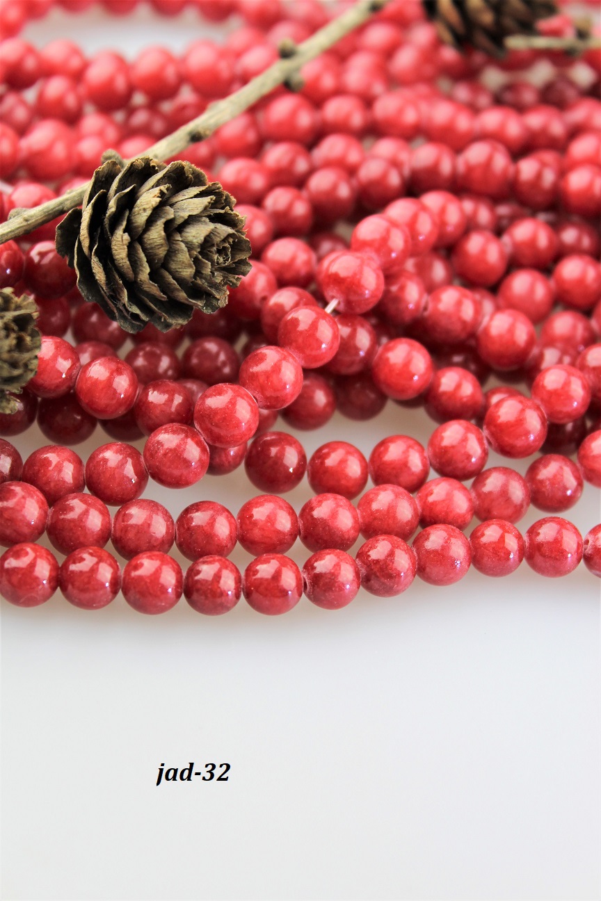 rub�nov� jadeit 8mm kor�lky AKCIA!