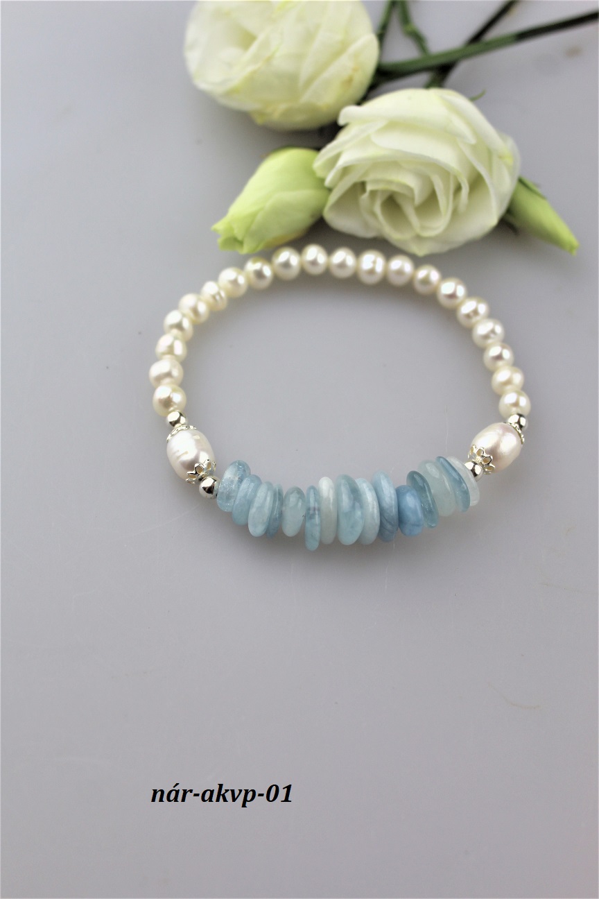 perly akvamar�n striebro n�ramok