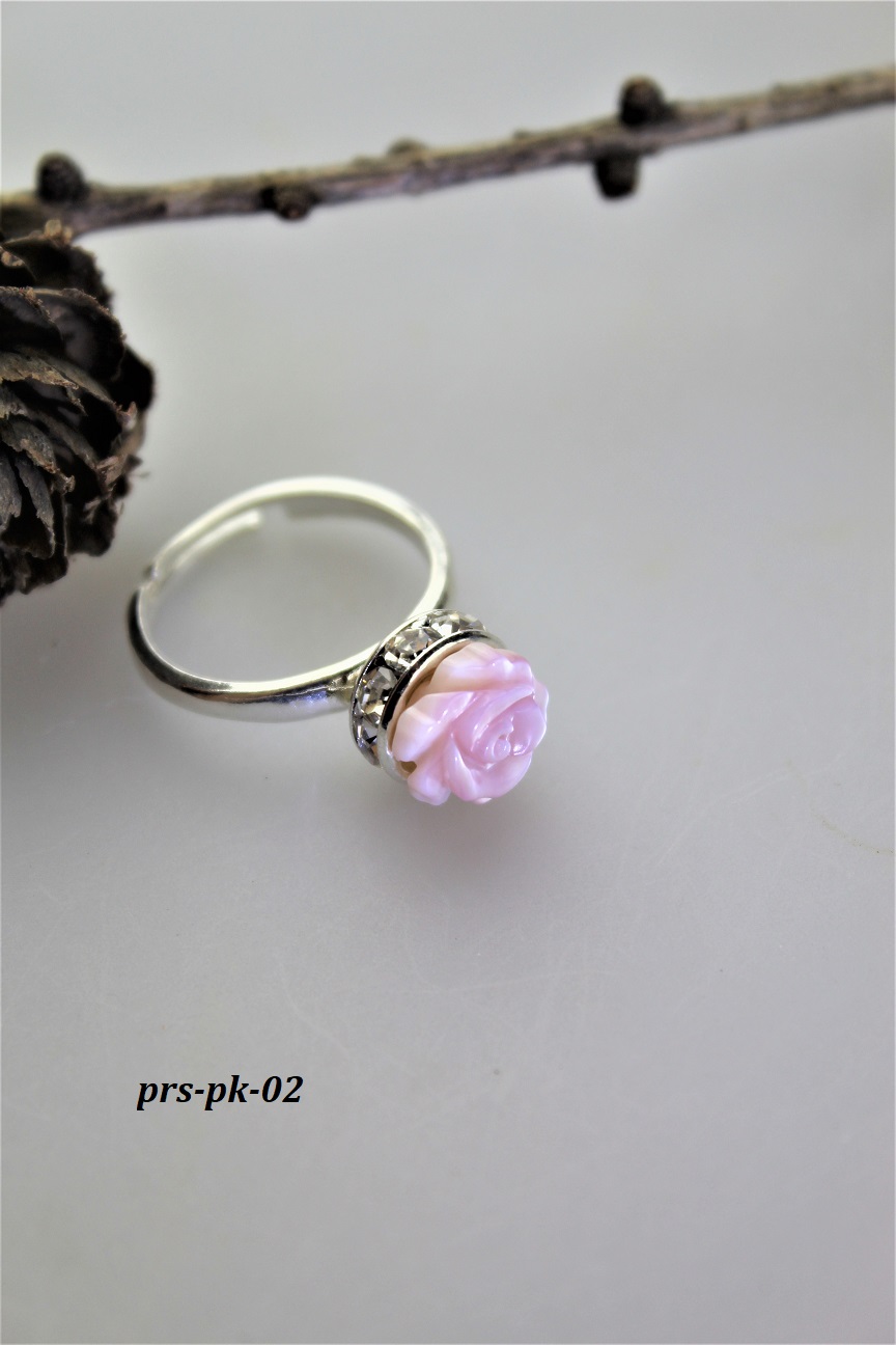ružová perleť prsteň striebro