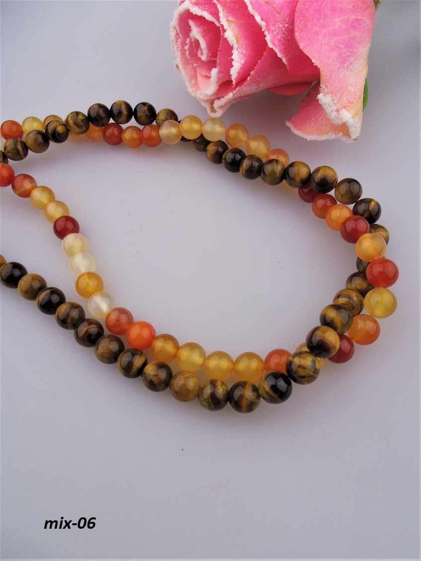 AKCIA-karneol,tigrie oko kor�lky 8mm