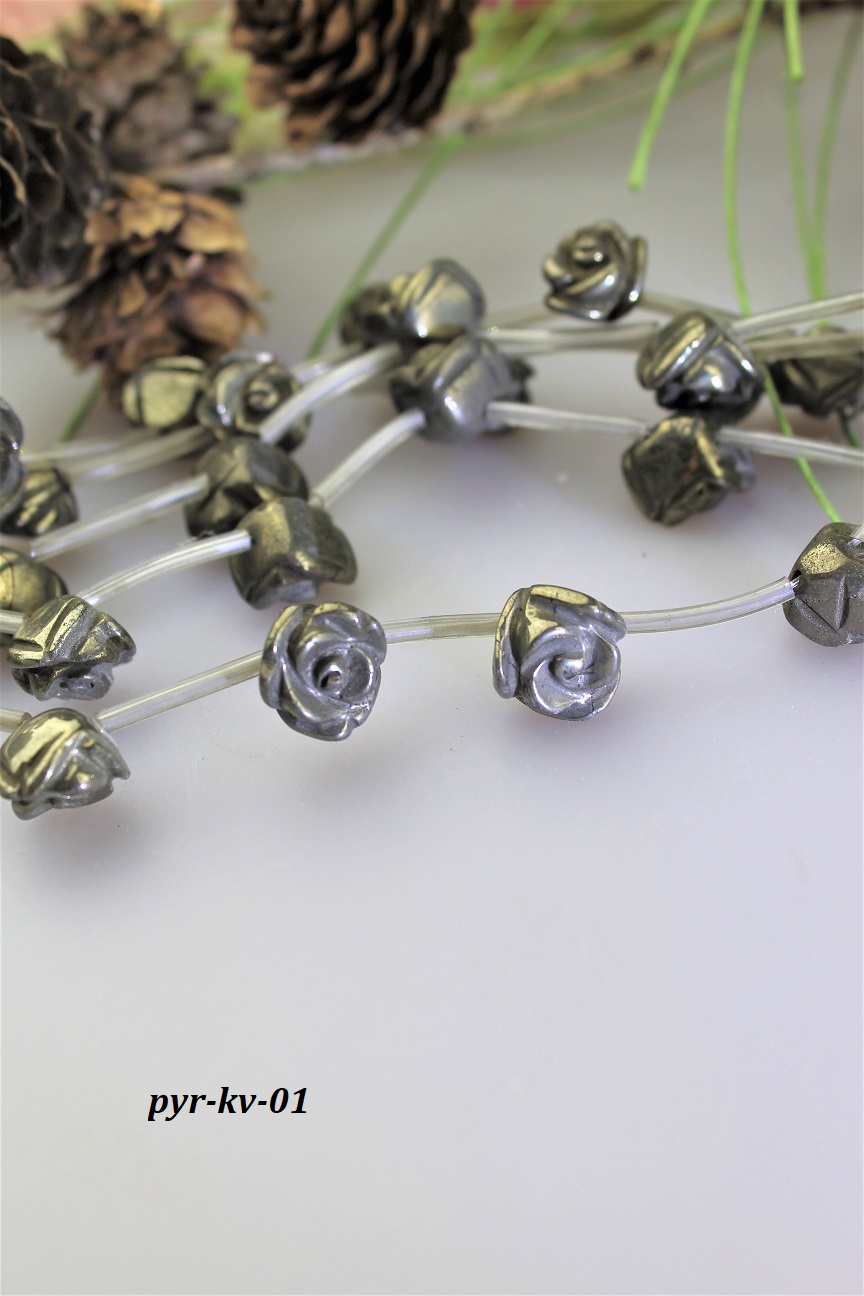 pyrit korálky kvietky 12mm pyrit korálky kvietky 12mm