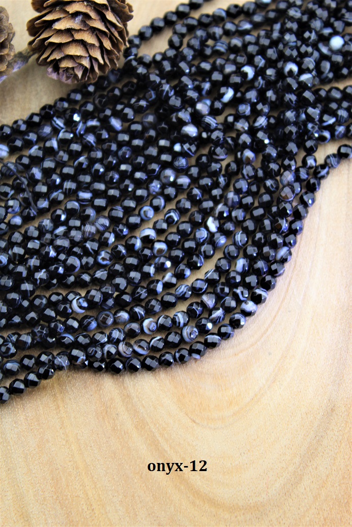 sardónyx facetovaný korálky 4mm sardónyx facetovaný korálky 4mm