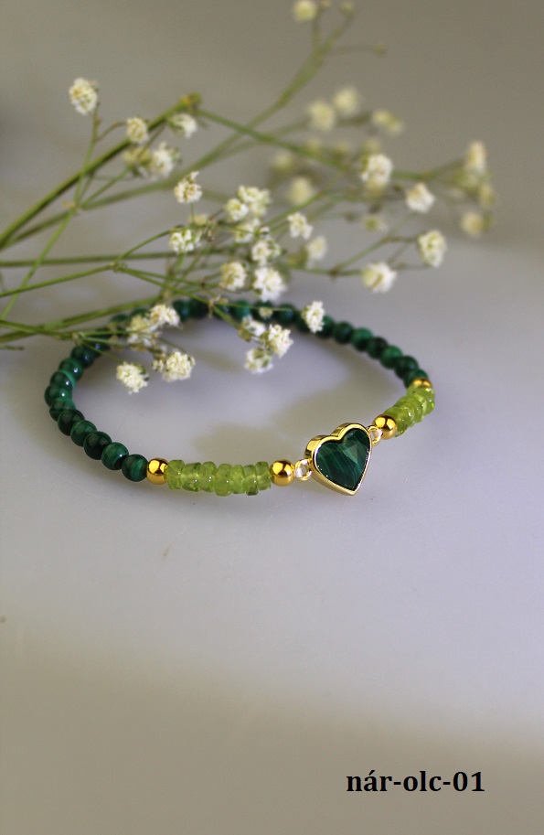 oliv�n s malachitom n�ramok