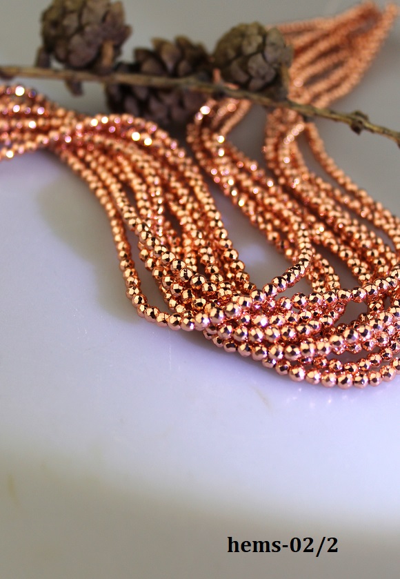 hematit 3mm "ru�ov� zlato"-pol�n�ra