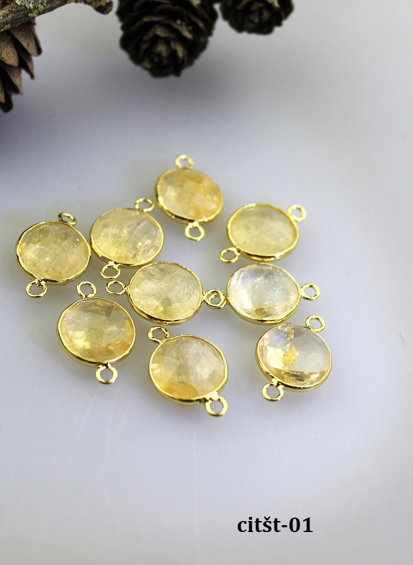 citrín medzikus lemovaný 13x21mm citrín medzikus lemovaný 13x21mm