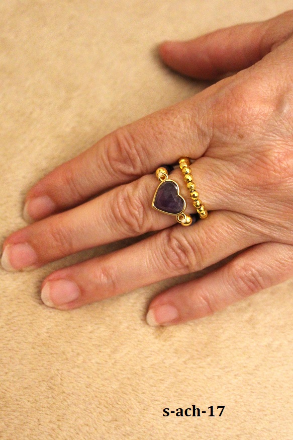 ametyst a hematit prstene set 2ks